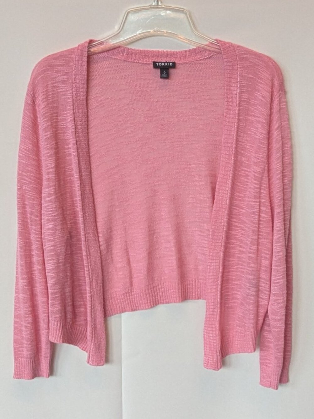 Torrid Open Front Pink Shrug Cardigan